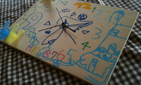 長男の手作り時計